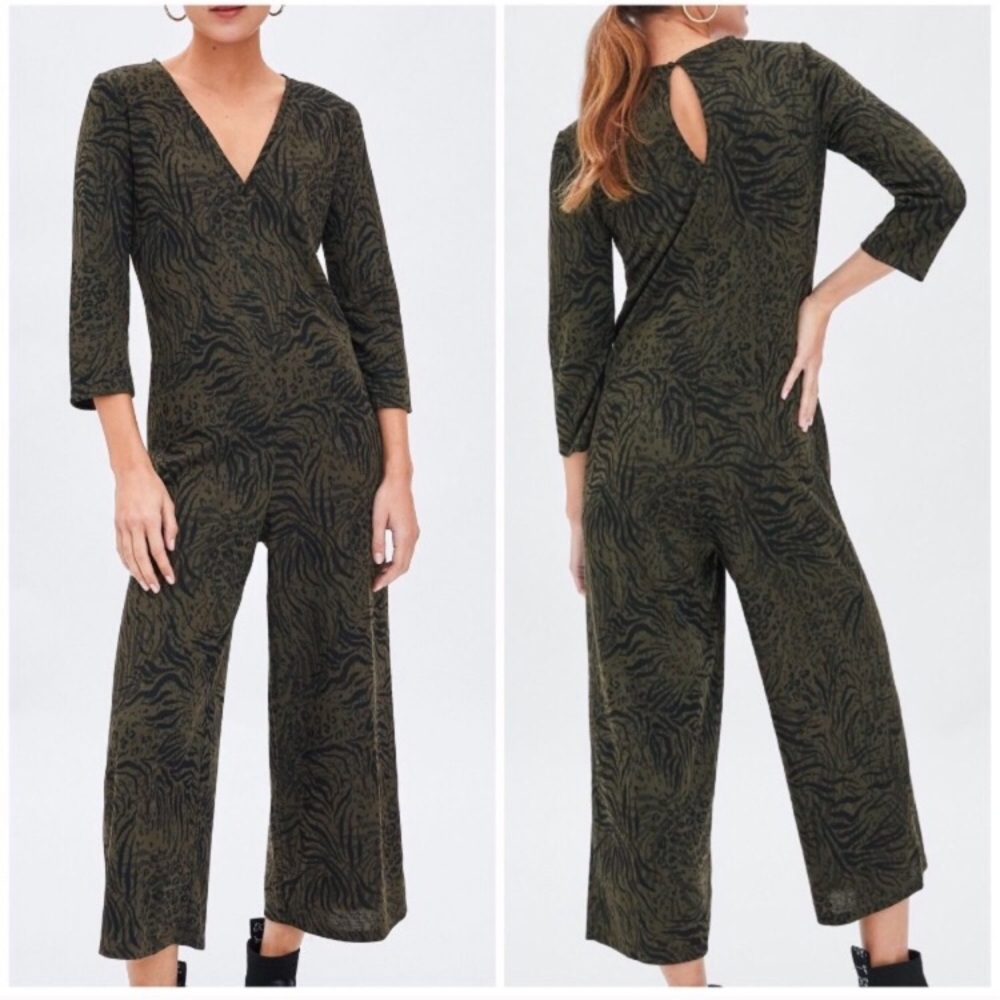 Zara jumpsuit small NWT animal print - Picture 1 of 11